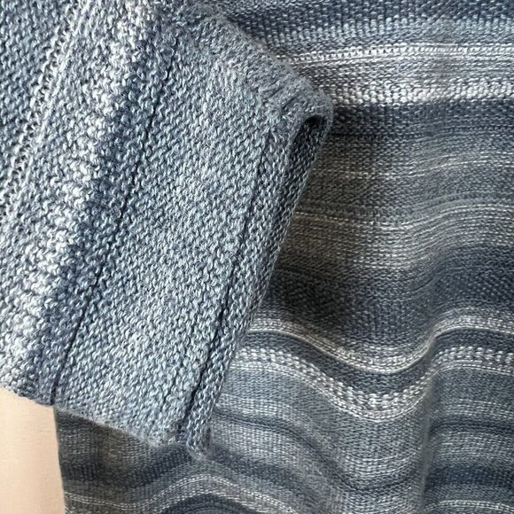 Ralph Lauren Blue Striped Tie V-Neck Pullover Sweater Long Sleeve Women's Size L - Picture 3 of 9